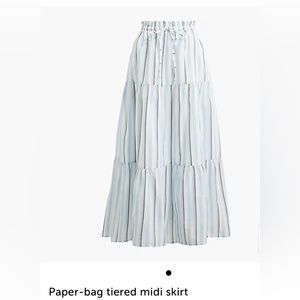 JCrew Paper-bag tiered midi skirt EUC
